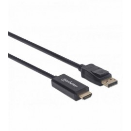 Manhattan 153195 adaptador de cable de vídeo 1 m DisplayPort HDMI Negro