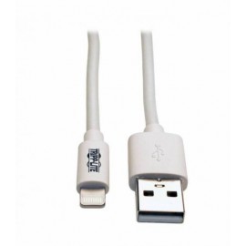 Tripp Lite M100-010-WH Cable de Sincronización y Carga USB A a Lightning, Certificado MFi - Blanco, M/M, USB 2.0, 3.05 m [10