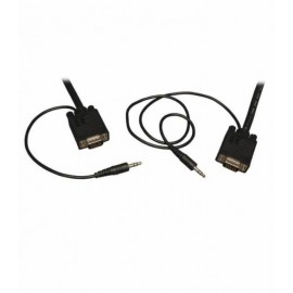 Tripp Lite P504-015 Cable Coaxial VGA de Alta Resolución RGB con audio (HD15 y 3.5 mm M/M), 4.57 m [15 pies]